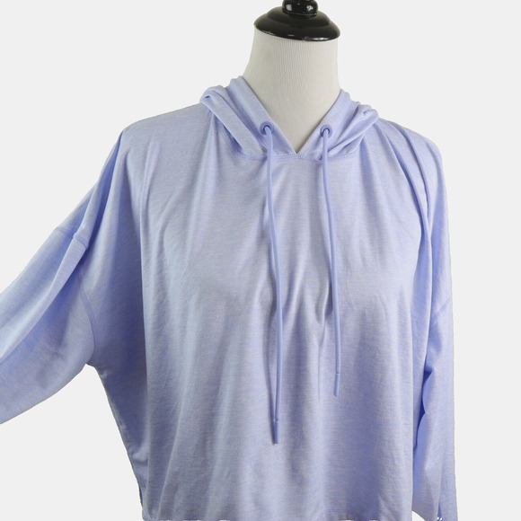 Athleta Size M Uptempo Crop Hoodie Lightweight Light Purple - Picture 8 of 11